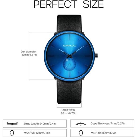 Mens Watches Ultra-Thin Minimalist Waterproof-Fashion Wrist Watch for Men - Picture 4 of 7